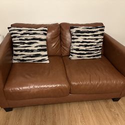 Light Brown Faux Leather Couch