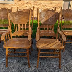 6 heavy solid wood matching chair set. BRING MUSCLE 
