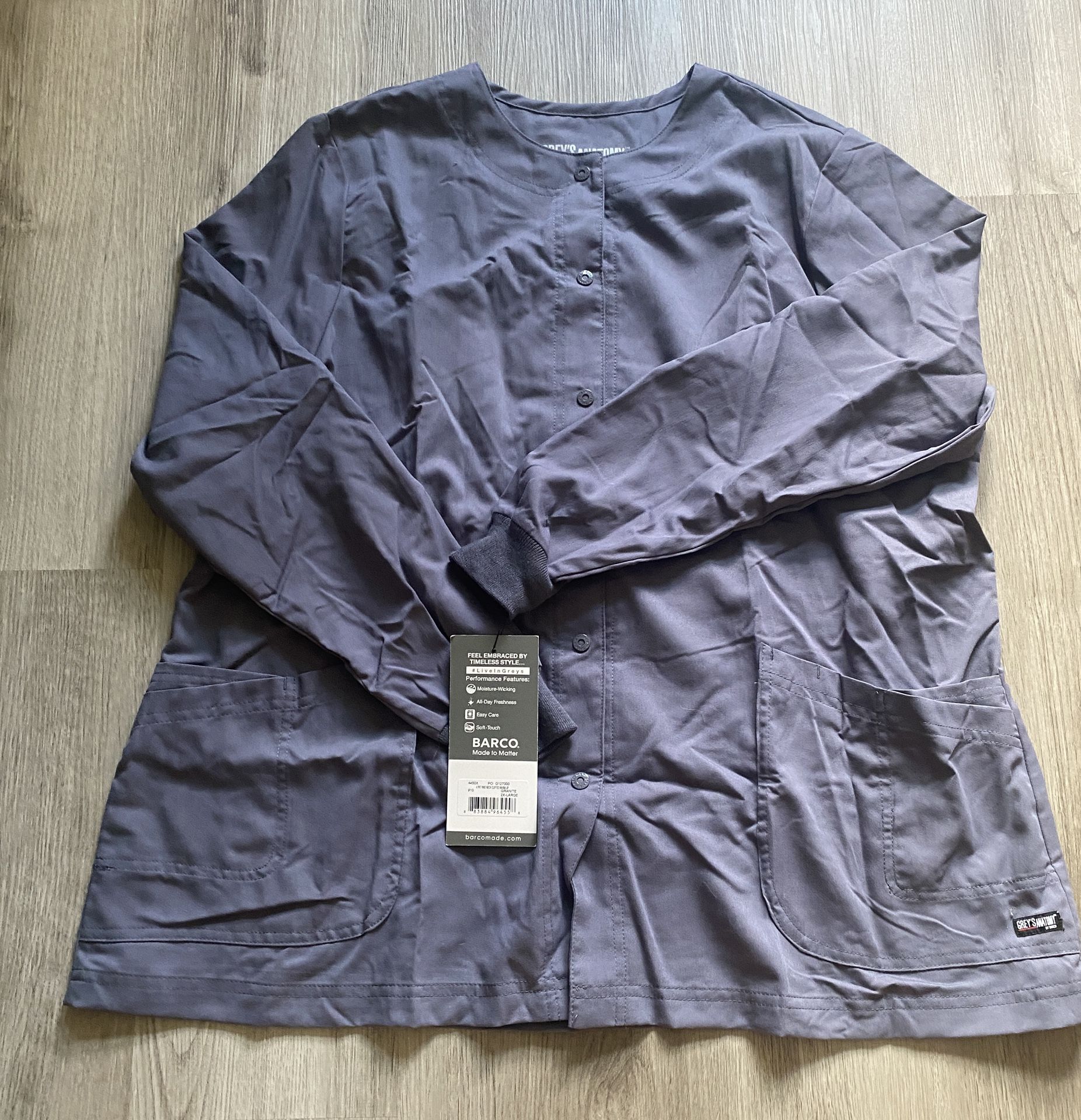 Barco Grey’s anatomy New 2XL Grey Scrub Jacket