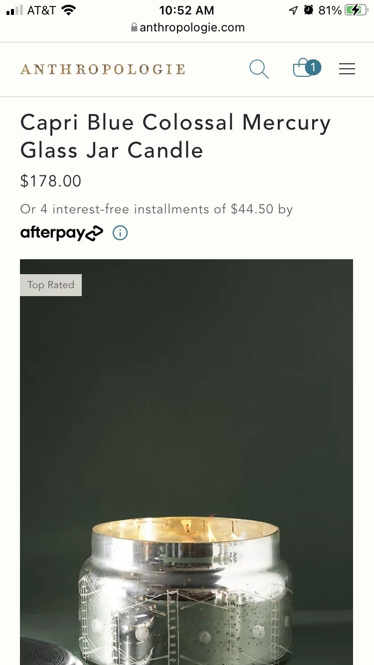 Capri Blue Colossal Mercury Glass Jar Candle 130oz - Volcano scent