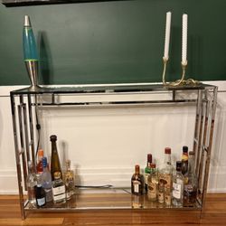 Silver Console Table/ Bar Cart