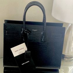 Authentic Saint Laurent Crocodile Sac De Jour 