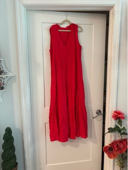 Large red long dress