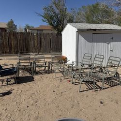 Chairs,  Lounger, Small Table And Footstools
