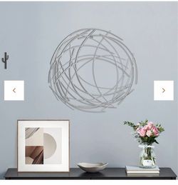 Silver Metal Abstract Swirl Round Wall Decor  229  30$