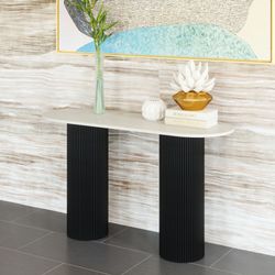Izola White & Black Console Table