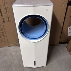Windowless Portable Fan Air Tower, Small Evaporative Air Cooler for Room No Window, 3-Speed Settings, 4 Modes, 7H Timer, Remote Control, 4 Ice Packs, 