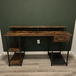 Office Desk with Monitor Stand