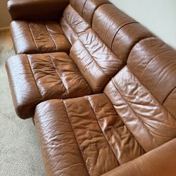 Scandinavian 3 Seater Leather Couch