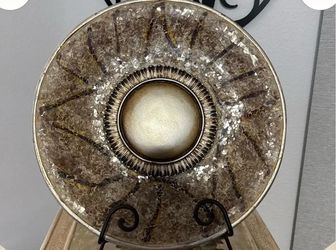 Decorative Mosaic Charger or wall Plate with Sejer Danish Studio Pottery'Sun