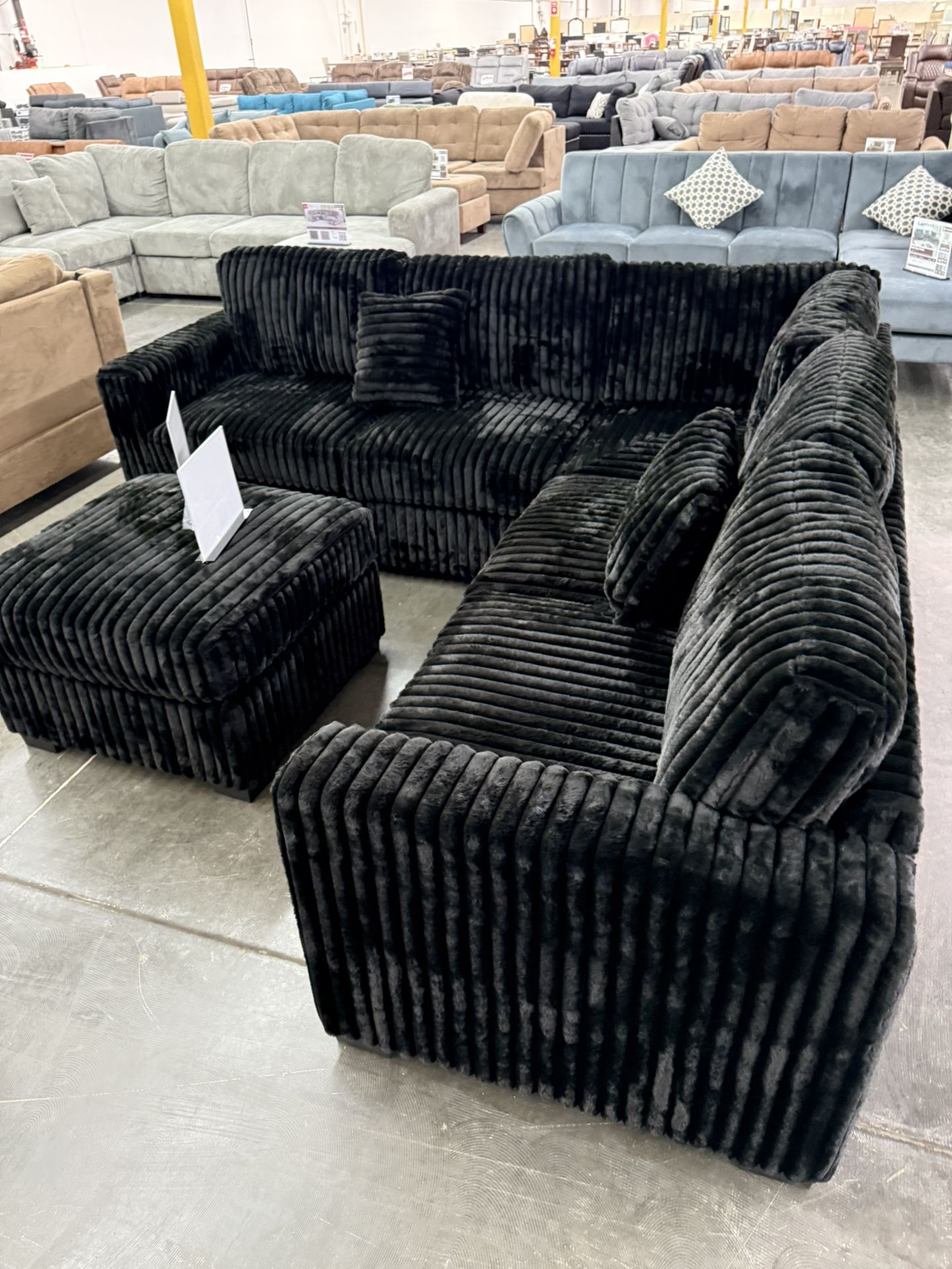 New Black Sectional