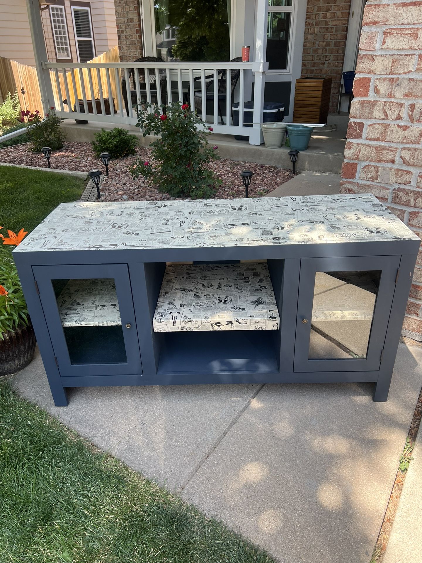 Navy TV/Media Stand Matte Finish