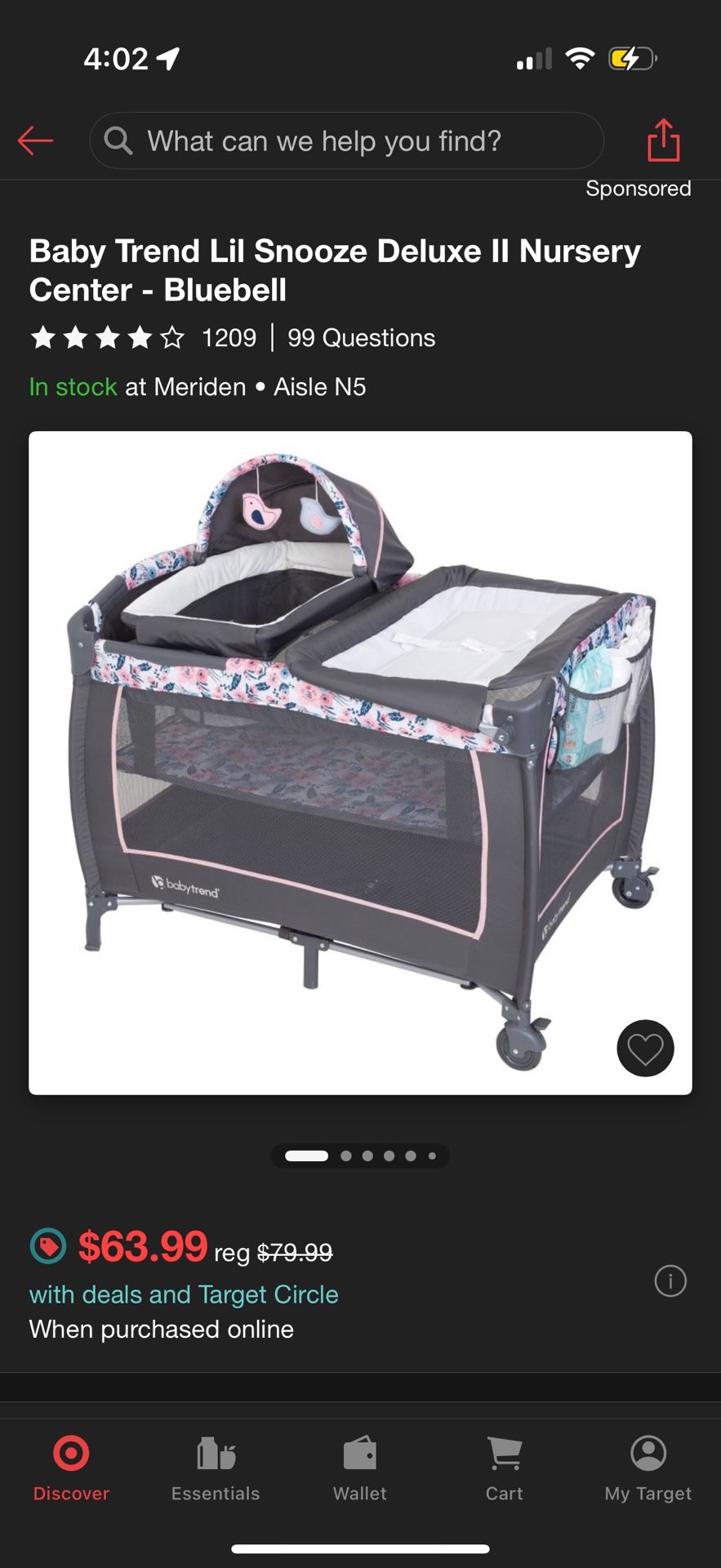 Baby Trend Lil Snooze Deluxe II Nursery Center - Bluebell