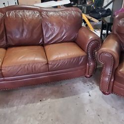 Leather couch and chair (FREE)
