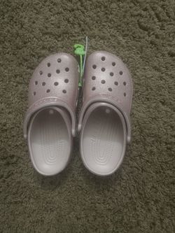 pink glittery crocs