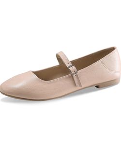 New Womens Casual Comfortable Walking Classic Buckle Ankle Strap Style Ballet Slip On size 8