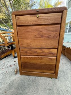 Honey Oak Two -Drawer Filing Cabinet