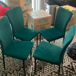 Green Kitchen Chairs A Set Of Four