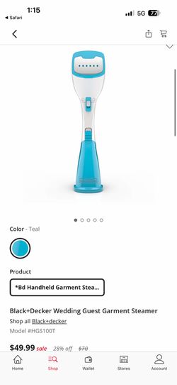 Black+Decker Handheld Garment Steamer HGS100T – Like New