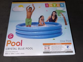 New Intex Crystal Blue Inflatable Pool 13 In By 58 Inches 
