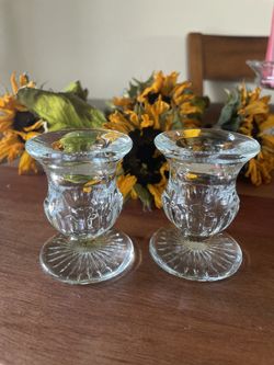 Vintage Glass Candle Holders