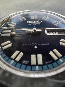 Rare  Blue Chevron June 1968 Seiko 6106 8100 Automatic Diver Dial Proof/Proof