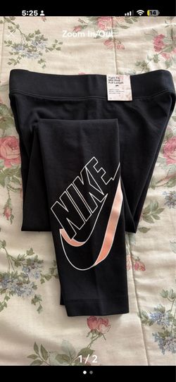 Nike tight fit mid rise full length black new