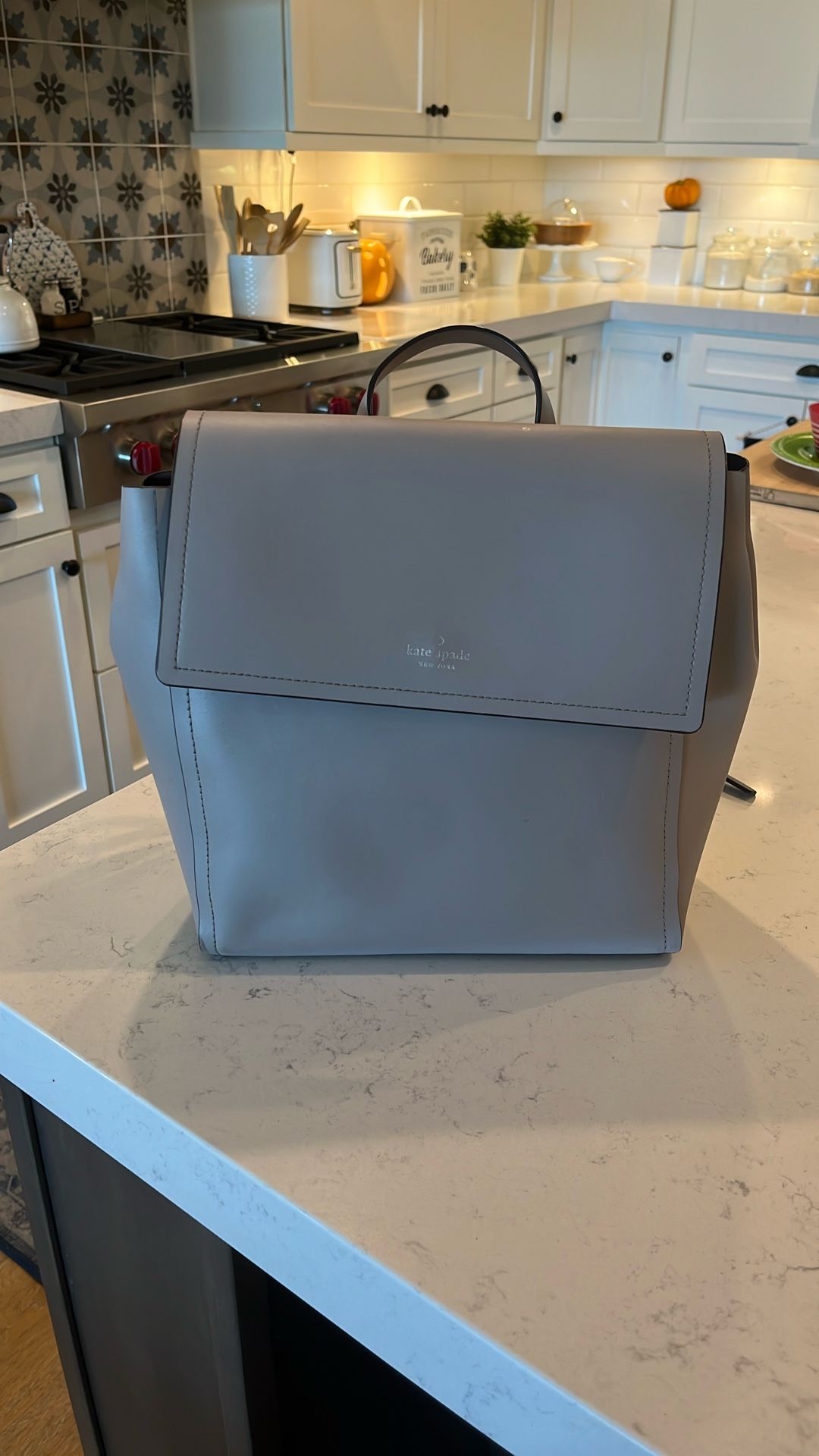 Gray Kate Spade Backpack Purse
