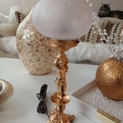 Cherub Glass Globe Lamp