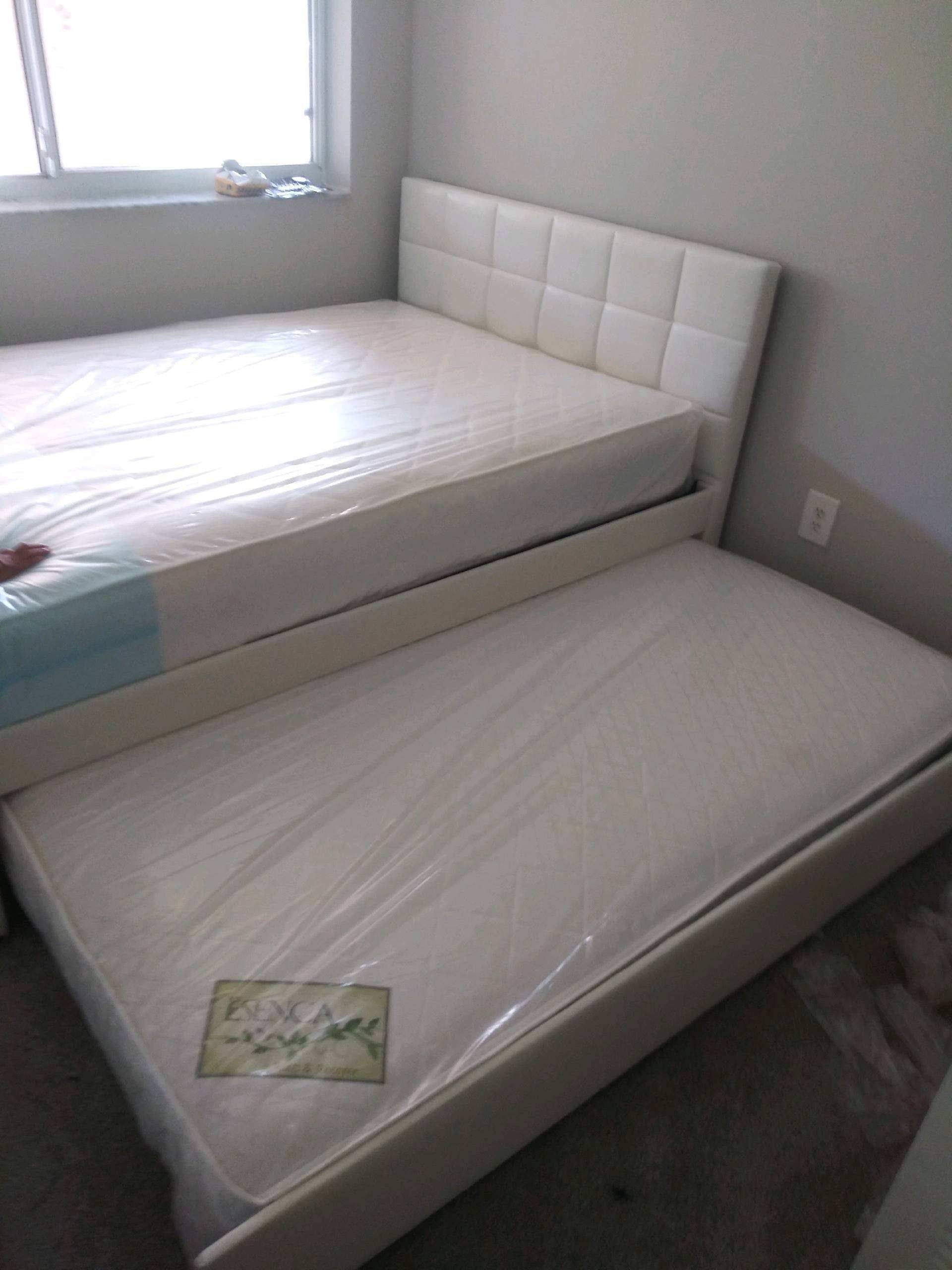 Full twin trundle bed with mattress brand new free delivery
