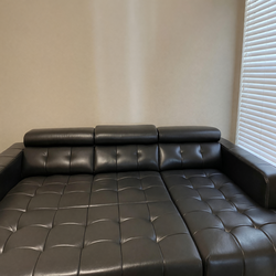 Ashley Black Leather Couch Set – Like New, 2 Pieces - Waldorf, MD