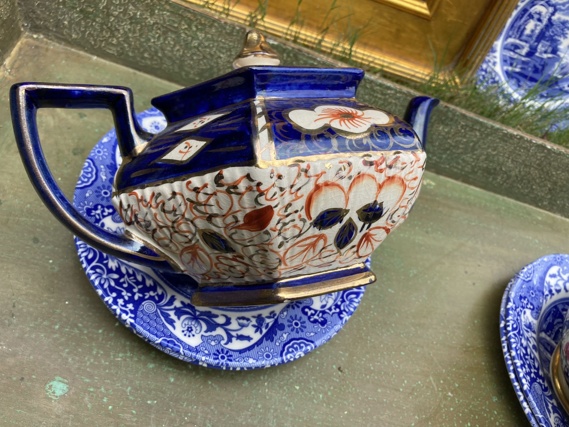 Antique English Imari Gaudi Teapot