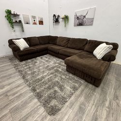 Brown Sectional Couch - Free Delivery