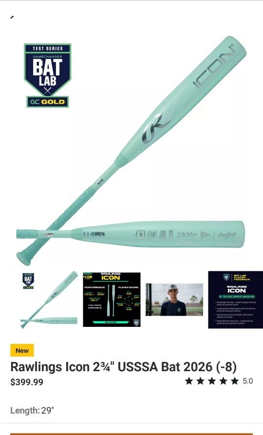 Brand New Baseball Bat 2026 ICON