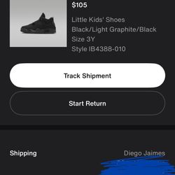 Jordan 4 ‘Black Cat’ Size 3y