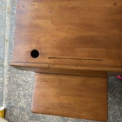 Vintage solid wood/ metal children school desk