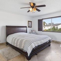 King Size Wood Sleigh Bed Frame And Mattress