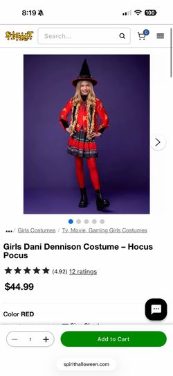 Hocus Pocus Dani Halloween costume Kids L