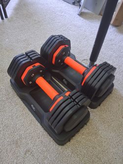 Adjustable Dumbbell Set with Tray
