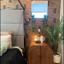 Set of 2 Boho Wood Nightstands – Excellent Condition