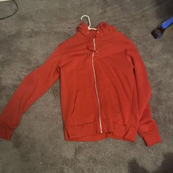 Plain Red Zip Up Hoodie 