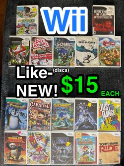 🎮 $15 Like-NEW Wii Games