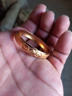 Gold Tone Cuff Bangle Baby Bracelet