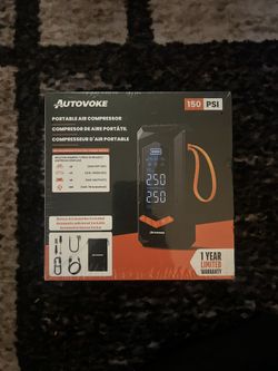 🔧 AUTOVOKE Portable Air Compressor – 150 PSI Cordless Tire Inflator 🔧