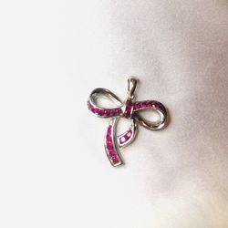 Kay Jewelers Lab Created Ruby Bow Pendant 