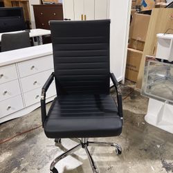 🔥Home Office Chair Ribbed, Modern Leather Conference Room Chairs, Ergonomic Office Desk Chair, High Back Executive Compute