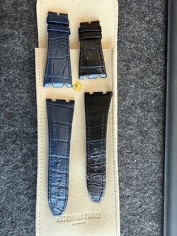 Audemars Piguet Royal Oak crocodile blue and black leather band for sale