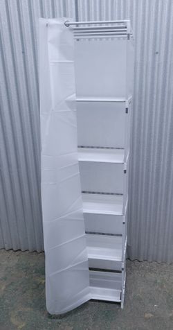 Brand new. White 5-Tier Portable Storage Shelf with Cover