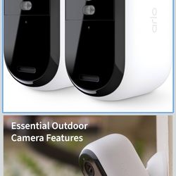 Arlo Essential Security Cameras Wireless Outdoor 2K (2nd Gen, 2023 Release) - Battery Power, Person Recognition, Package Detection, Animated Preview, 