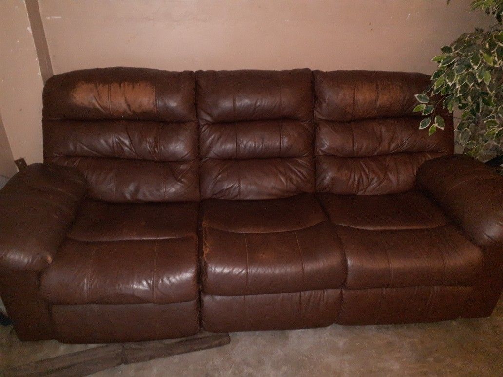 Couch In A Love Chair Reclines Good Condition